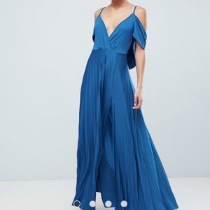 NEW ASOS cowl back pleated maxi dress size s/m